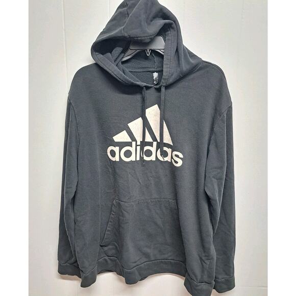 Adidas Golf Men's Hoodie Sweatshirt 2XL Black Pullover Logo Distressed Print Egy - Picture 1 of 9